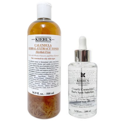 Kiehls 契爾氏 金盞花植物精華化妝水 500ml(效期:2023/01) +激光極淨白淡斑精華 100ml (國際航空版